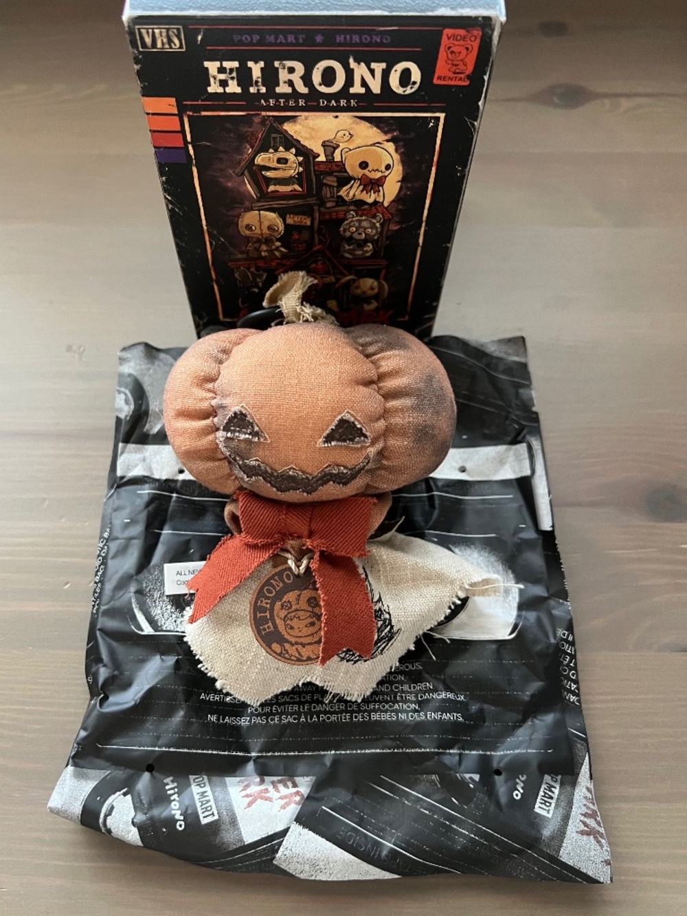 Pop Mart Hirono After Dark Series night light plush charm - Hollow (Pumpkin)
